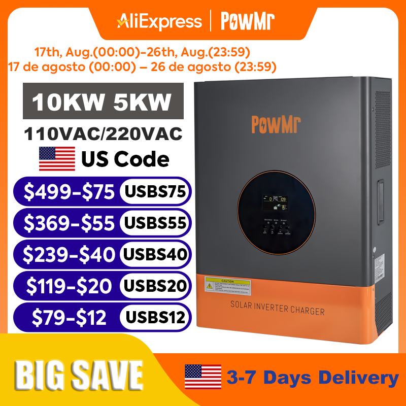 Drone Solar Charger - PowMr 10KW 5KW Inverter Fase Terpisah