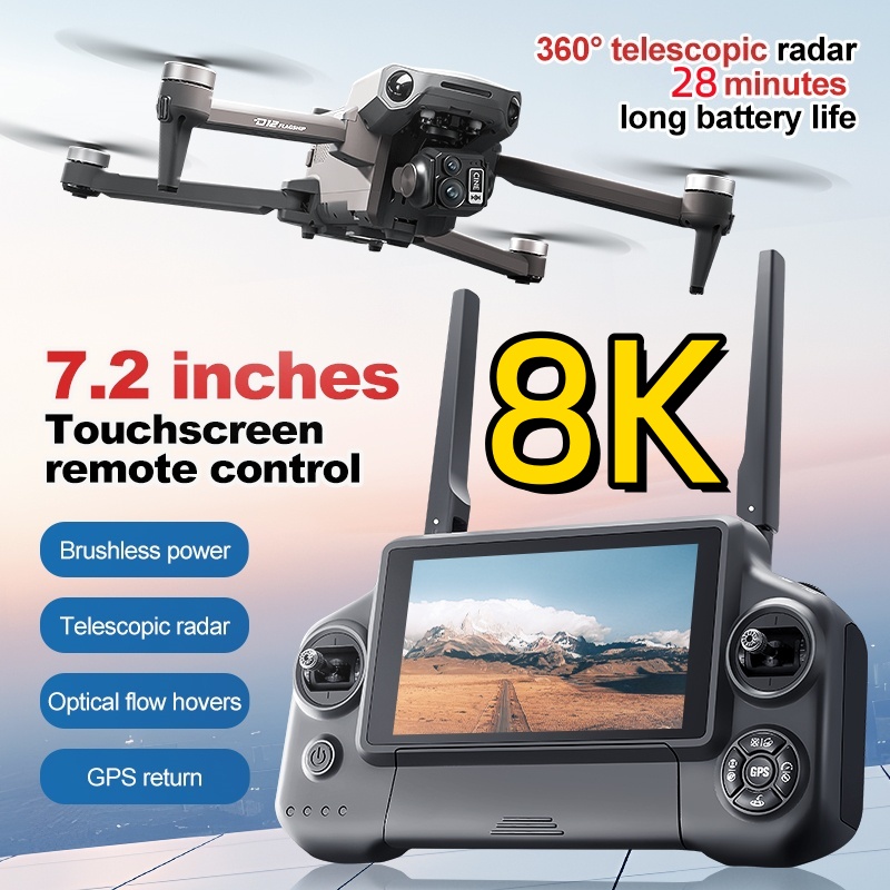 Drone RC Quadcopter 8K 3 Axis  - Drone Controller Screen ulasan dan harga