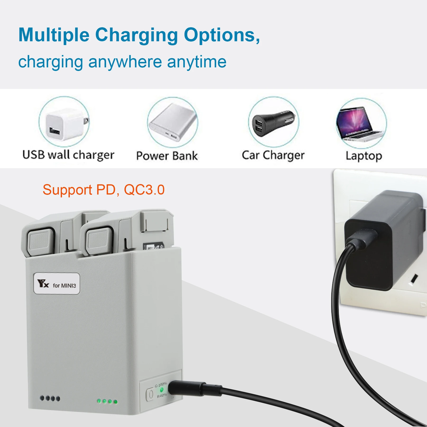 Hub pengisi daya untuk DJI Min - Drone Power Bank ulasan dan harga