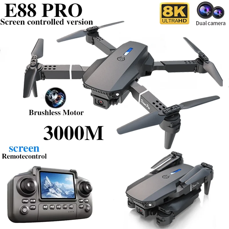 Drone E88 PRO Profesional deng - Drone Controller Screen ulasan dan harga